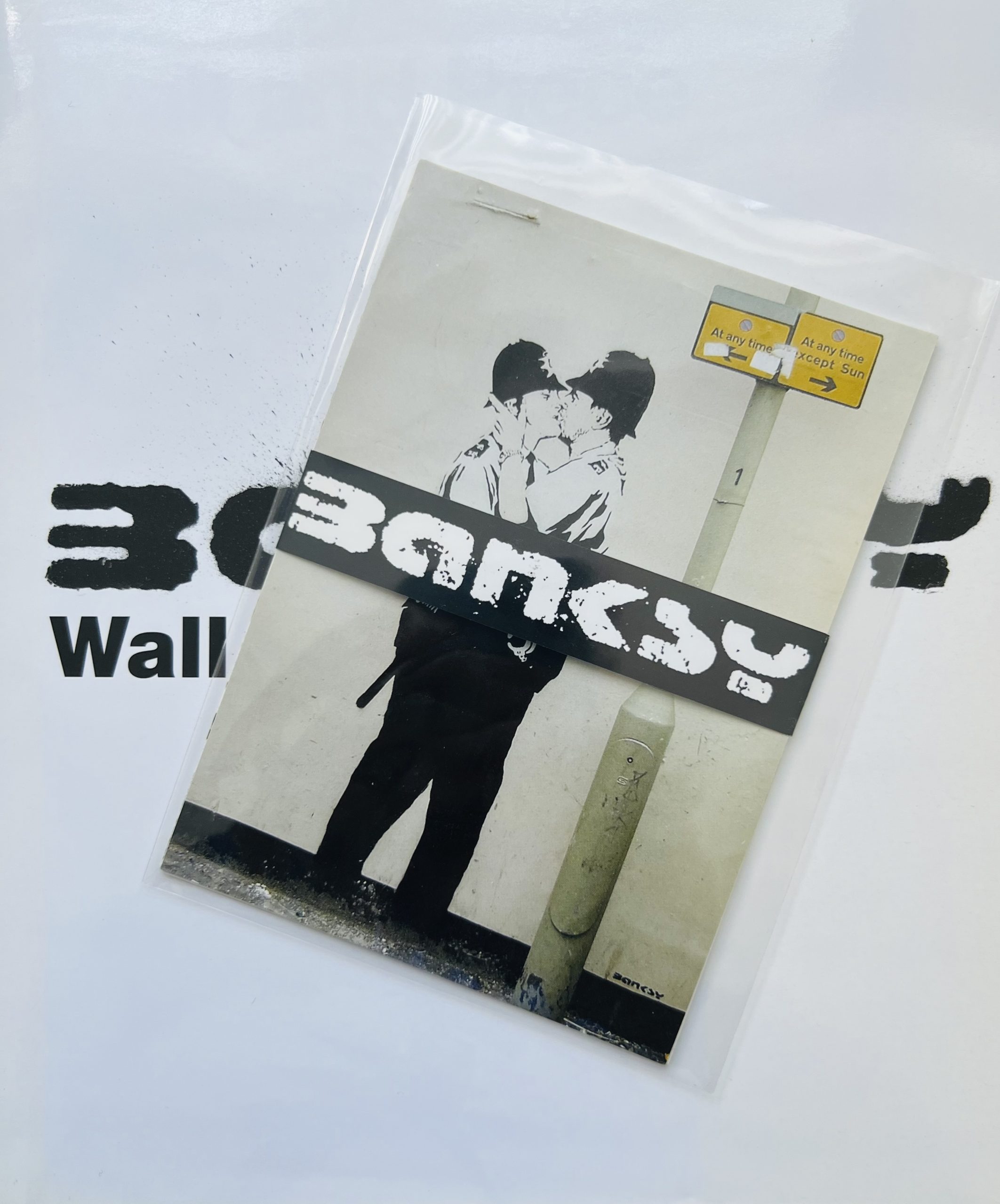 banksy wall and piece first edition white jacket vip postcards